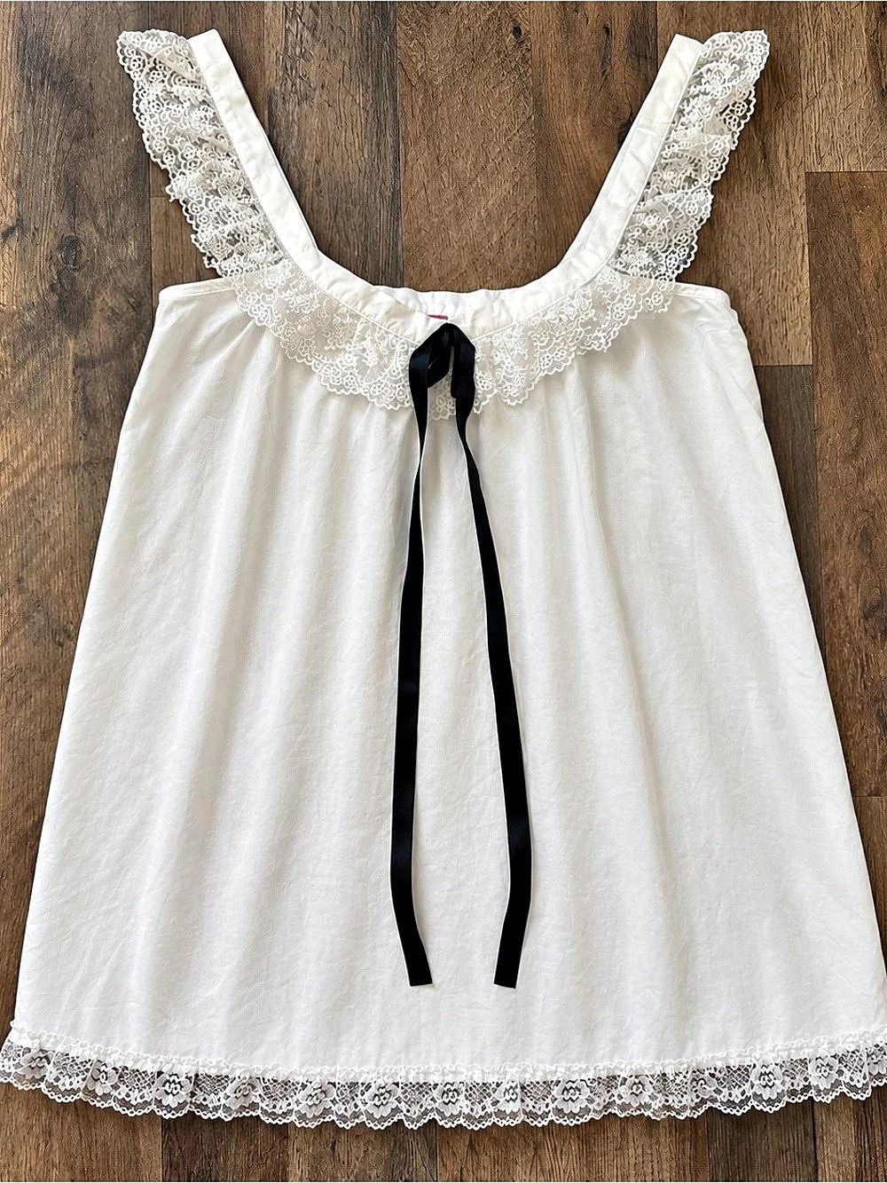 Earthtree White Lace-Trim Tank Top Dress XL